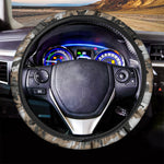 Brown And Black Camouflage Print Car Steering Wheel Cover