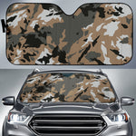 Brown And Black Camouflage Print Car Sun Shade GearFrost