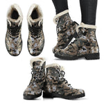 Brown And Black Camouflage Print Comfy Boots GearFrost