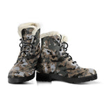 Brown And Black Camouflage Print Comfy Boots GearFrost