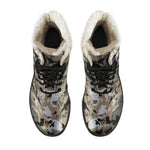 Brown And Black Camouflage Print Comfy Boots GearFrost