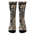 Brown And Black Camouflage Print Crew Socks