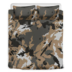Brown And Black Camouflage Print Duvet Cover Bedding Set