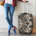 Brown And Black Camouflage Print Luggage Cover