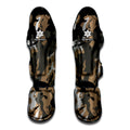 Brown And Black Camouflage Print Muay Thai Shin Guards