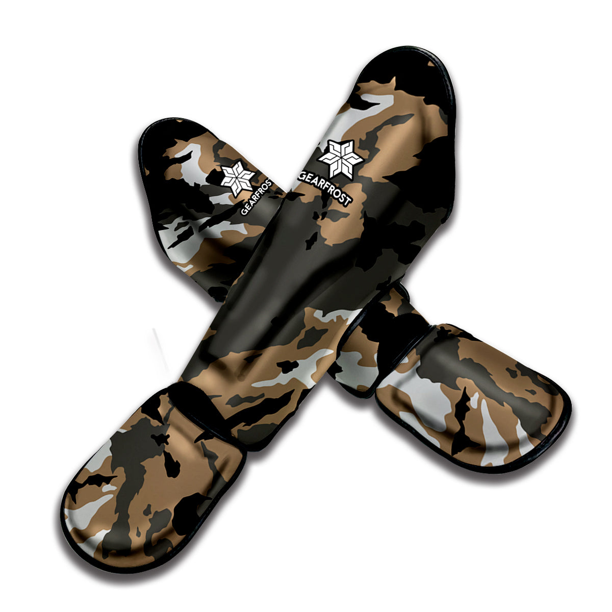 Brown And Black Camouflage Print Muay Thai Shin Guard