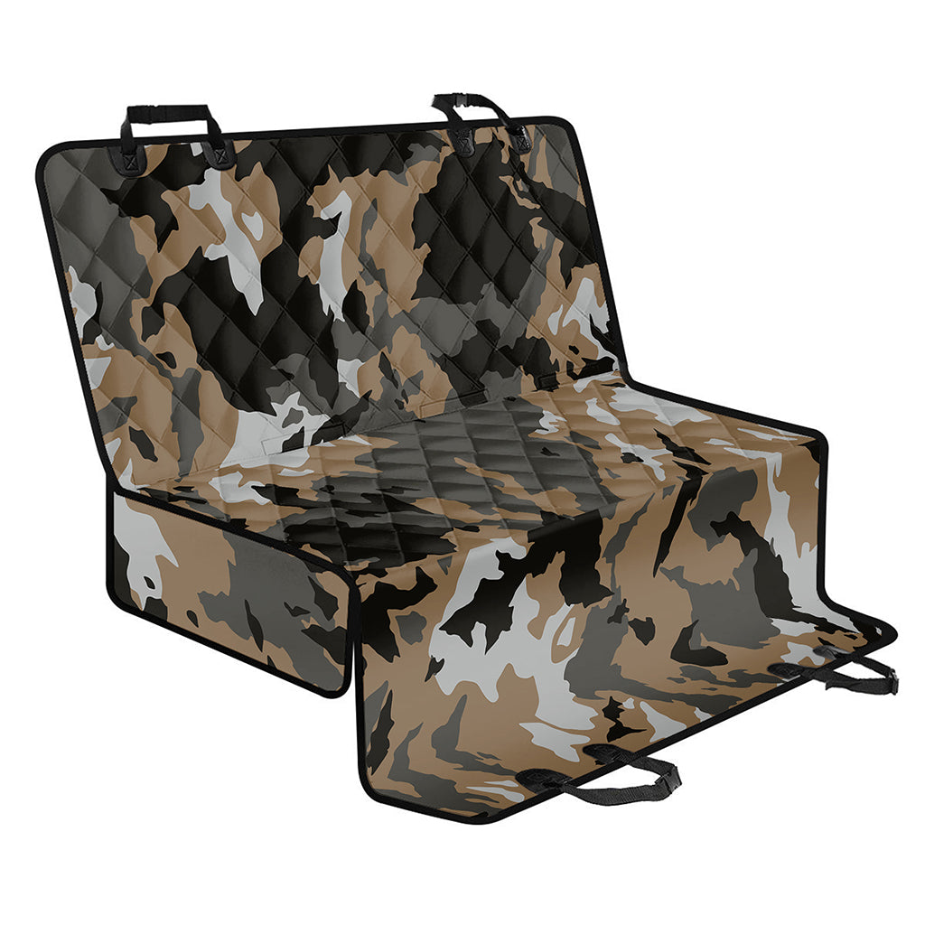 Brown And Black Camouflage Print Pet Car Back Seat Cover