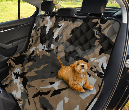 Brown And Black Camouflage Print Pet Car Back Seat Cover