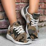 Brown And Black Camouflage Print Sport Shoes GearFrost