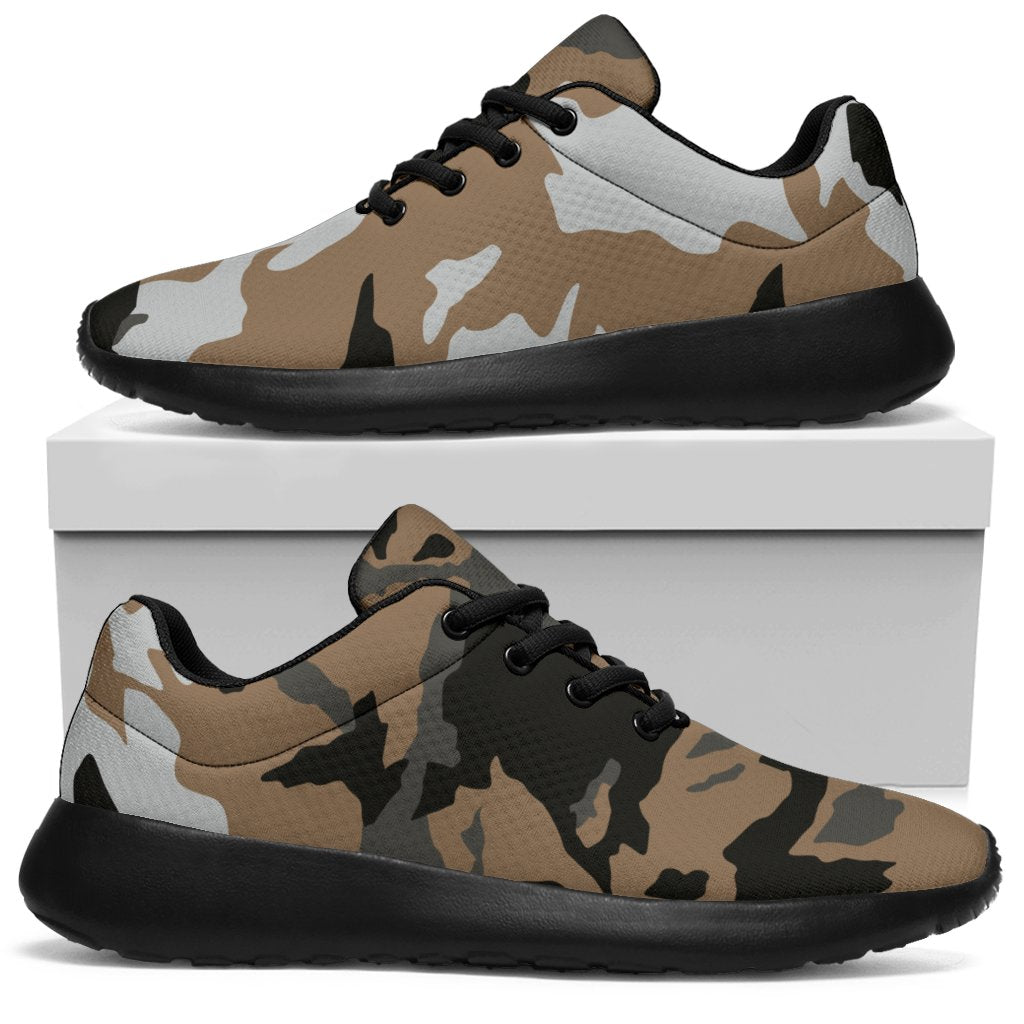 Brown And Black Camouflage Print Sport Shoes GearFrost