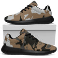 Brown And Black Camouflage Print Walking Shoes