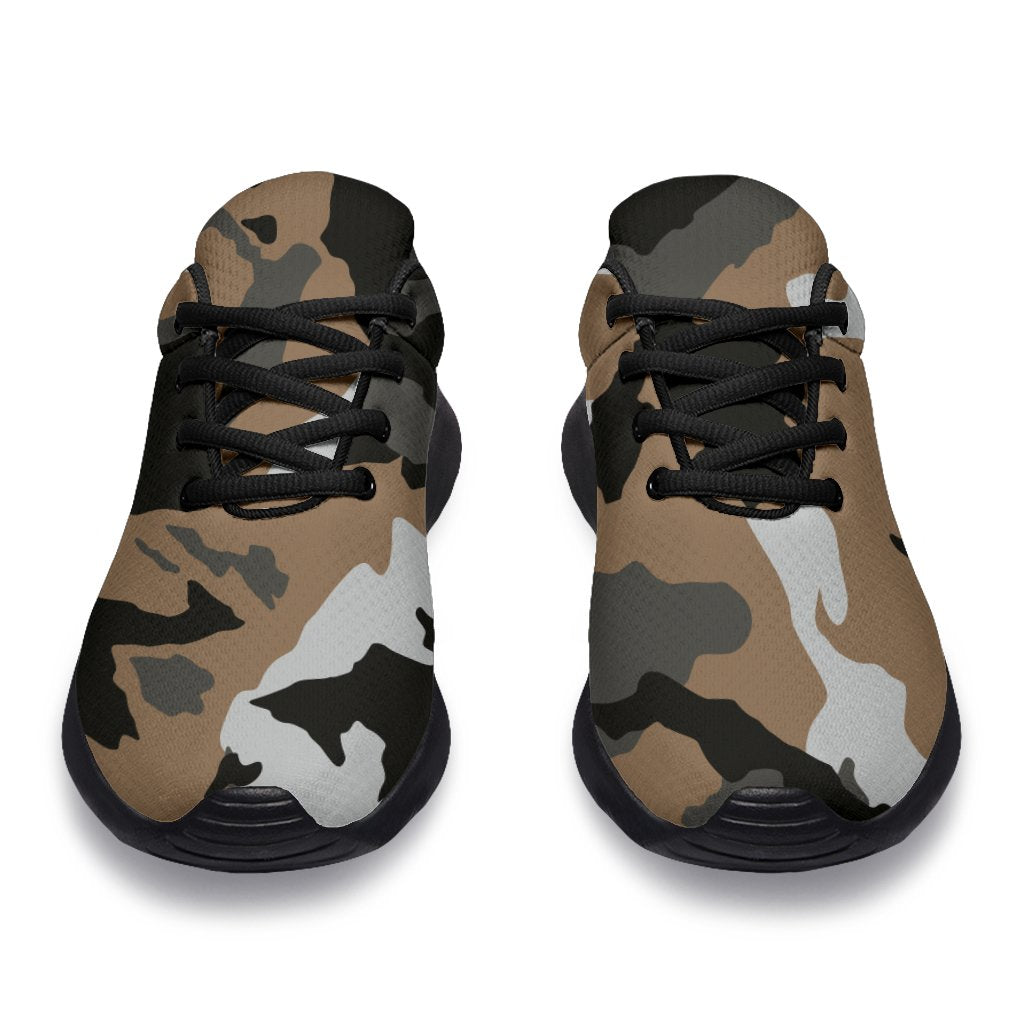 Brown And Black Camouflage Print Sport Shoes GearFrost