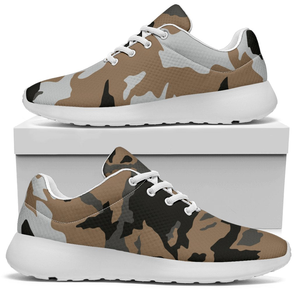 Brown And Black Camouflage Print Sport Shoes GearFrost