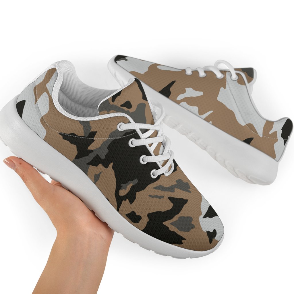 Brown And Black Camouflage Print Sport Shoes GearFrost