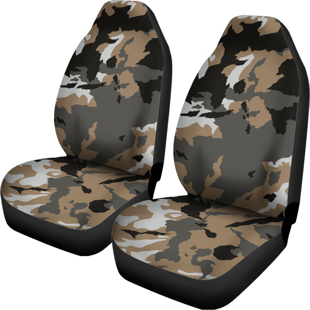 Brown And Black Camouflage Print Universal Fit Car Seat Covers