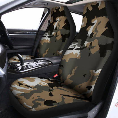 Brown And Black Camouflage Print Universal Fit Car Seat Covers