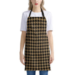 Brown And Black Houndstooth Print Apron