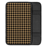 Brown And Black Houndstooth Print Car Center Console Cover