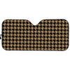 Brown And Black Houndstooth Print Car Sun Shade