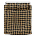 Brown And Black Houndstooth Print Duvet Cover Bedding Set