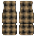 Brown And Black Houndstooth Print Front and Back Car Floor Mats