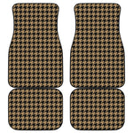 Brown And Black Houndstooth Print Front and Back Car Floor Mats