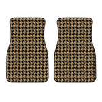 Brown And Black Houndstooth Print Front Car Floor Mats