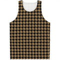 Brown And Black Houndstooth Print Men's Tank Top