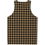 Brown And Black Houndstooth Print Men's Tank Top