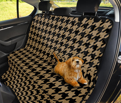Brown And Black Houndstooth Print Pet Car Back Seat Cover