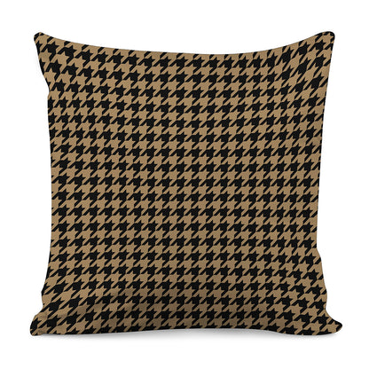 Brown And Black Houndstooth Print Pillow Cover