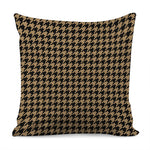 Brown And Black Houndstooth Print Pillow Cover