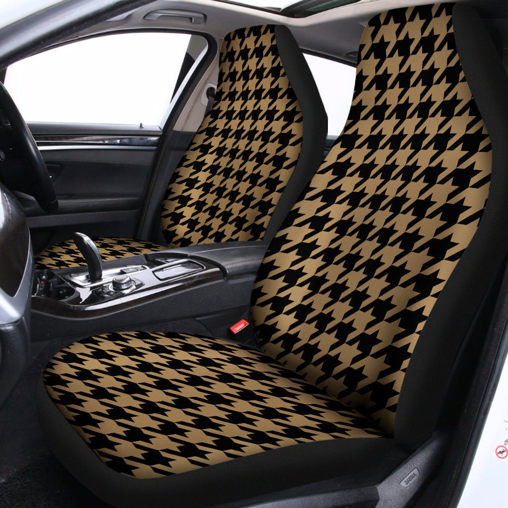 Brown And Black Houndstooth Print Universal Fit Car Seat Covers