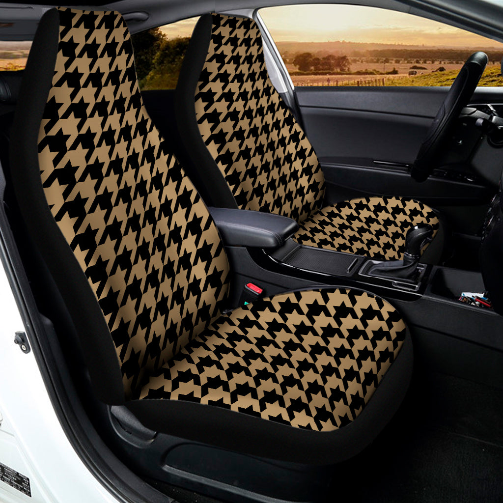 Brown And Black Houndstooth Print Universal Fit Car Seat Covers