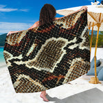 Brown And Black Snakeskin Print Beach Sarong Wrap
