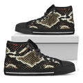 Brown And Black Snakeskin Print Black High Top Sneakers