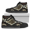 Brown And Black Snakeskin Print Black High Top Shoes