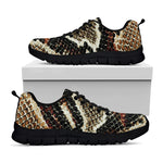 Brown And Black Snakeskin Print Black Sneakers