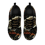 Brown And Black Snakeskin Print Black Sneakers