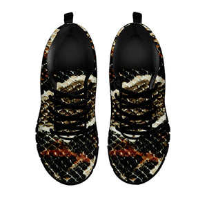 Brown And Black Snakeskin Print Black Sneakers