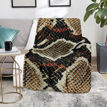 Brown And Black Snakeskin Print Blanket