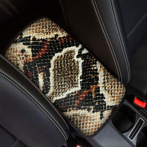 Brown And Black Snakeskin Print Car Center Console Cover