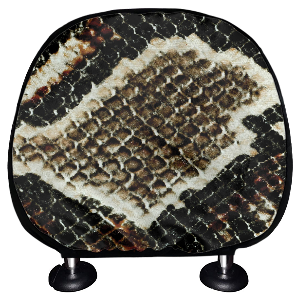 Brown And Black Snakeskin Print Car Headrest Covers