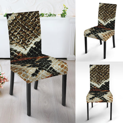 Brown And Black Snakeskin Print Dining Chair Slipcover