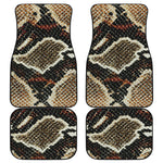 Brown And Black Snakeskin Print Front and Back Car Floor Mats