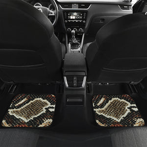 Brown And Black Snakeskin Print Front and Back Car Floor Mats