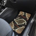 Brown And Black Snakeskin Print Front and Back Car Floor Mats