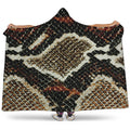 Brown And Black Snakeskin Print Hooded Blanket