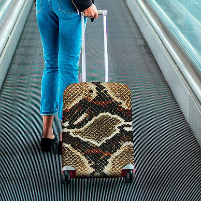 Brown And Black Snakeskin Print Luggage Cover