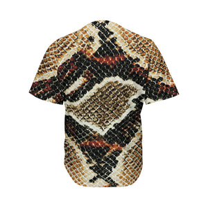 Brown And Black Snakeskin Print Men's Baseball Jersey